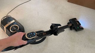 Image shows the Shark Vertex Bagless Corded Canister Vacuum.