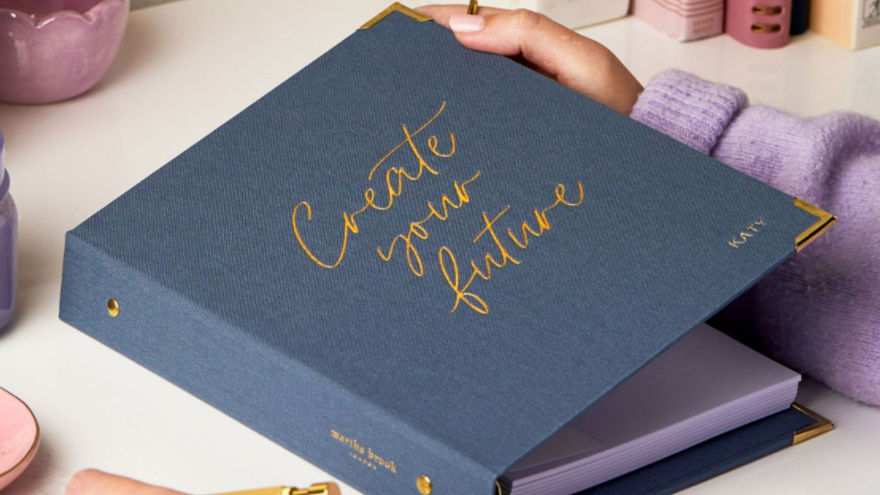 A personalized planner from Martha Brook.
