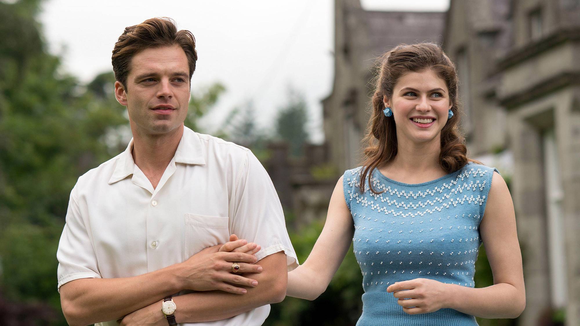 Sebastian Stan and Alexandra Daddario in &quot;We Have Always Lived in the Castle&quot; movie (2018)