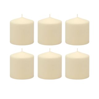 white pillar candles