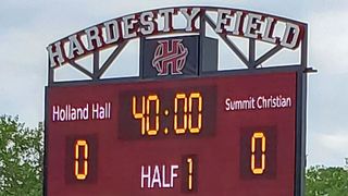 Watchfire Signs video scoreboard at the Holland Hall stadium