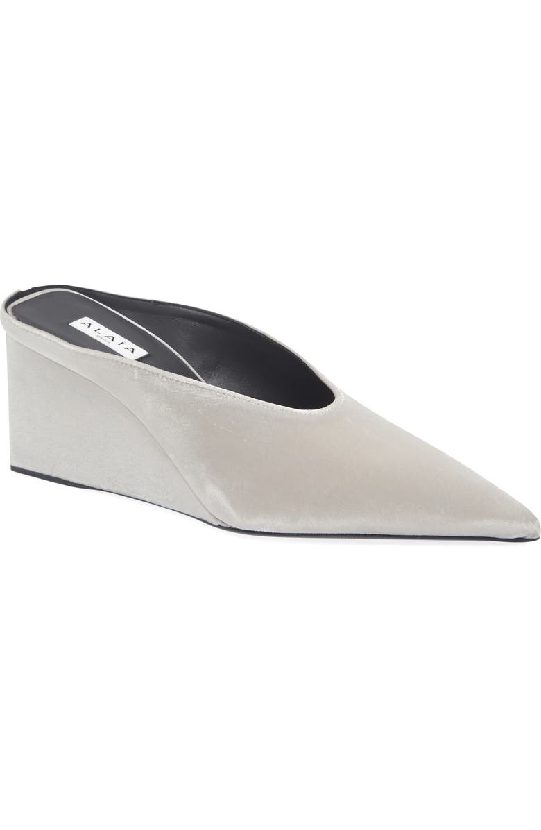 Cube Pointed Toe Wedge Mule