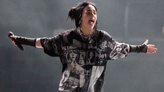 Billie Eilish performs on the Pyramid Stage at Glastonbury 2022