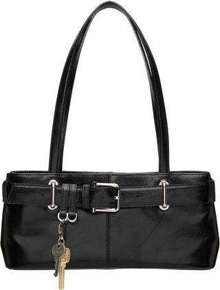 Black Shoulder Brocle Mini Bag