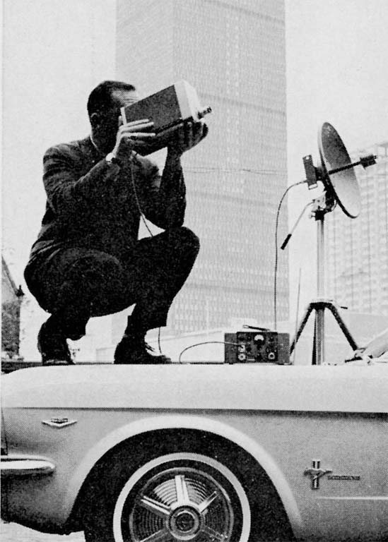 By the mid-1960s, at least one manufacturer was offering compact solid-state microwave gear for live transmission of news events. Although interest in the technology was initially limited, it would play a major role in the ENG &amp;ldquo;boom&amp;rdquo; that would occur in the next decade. In this December 1964 Microwave Associates ad, the hood of a 1964 Ford Mustang serves as a platform for both the operator of a small camera and the &amp;ldquo;lunch-box-sized&amp;rdquo; microwave transmitter.