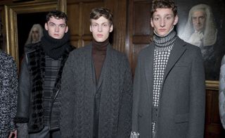 Male models showing Pringle of Scotland clothing