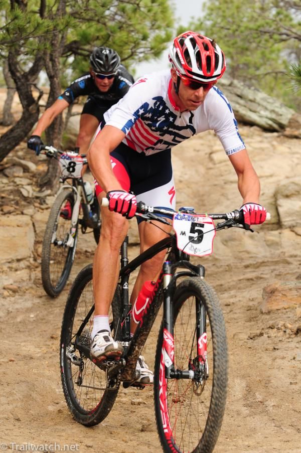 Todd Wells (Specialized) riding in fourth position on lap two
