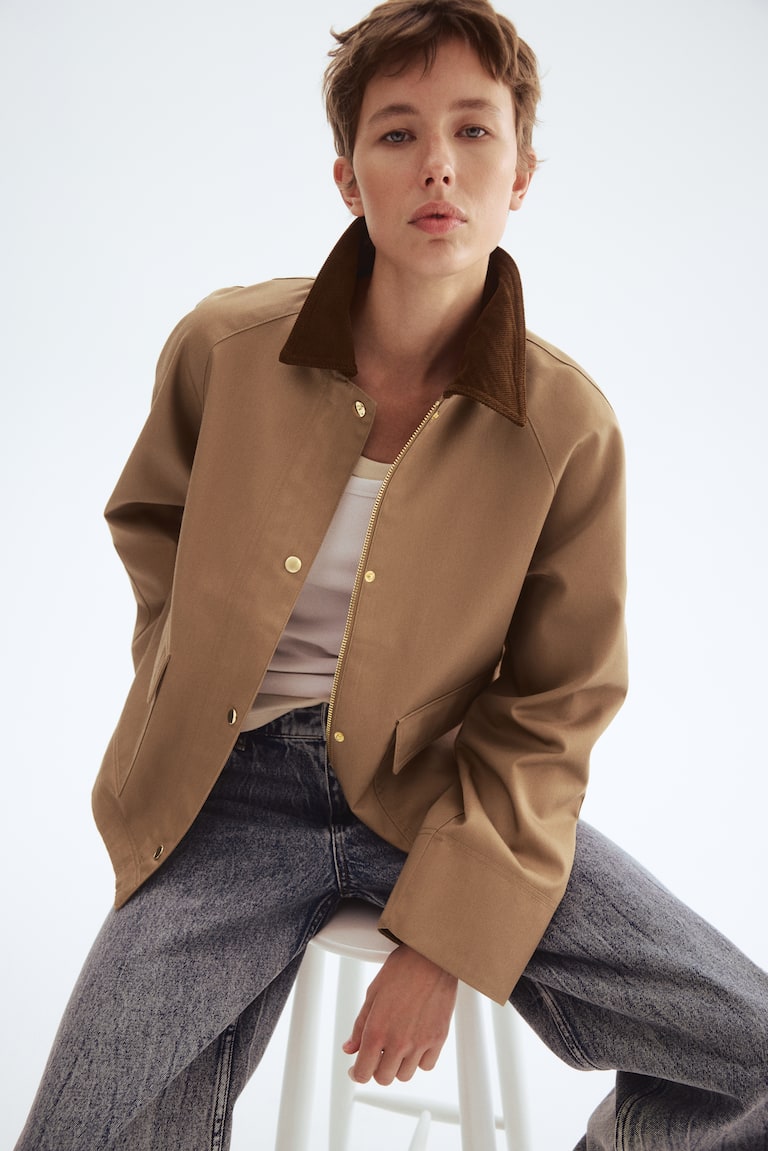 Corduroy-Collar Jacket