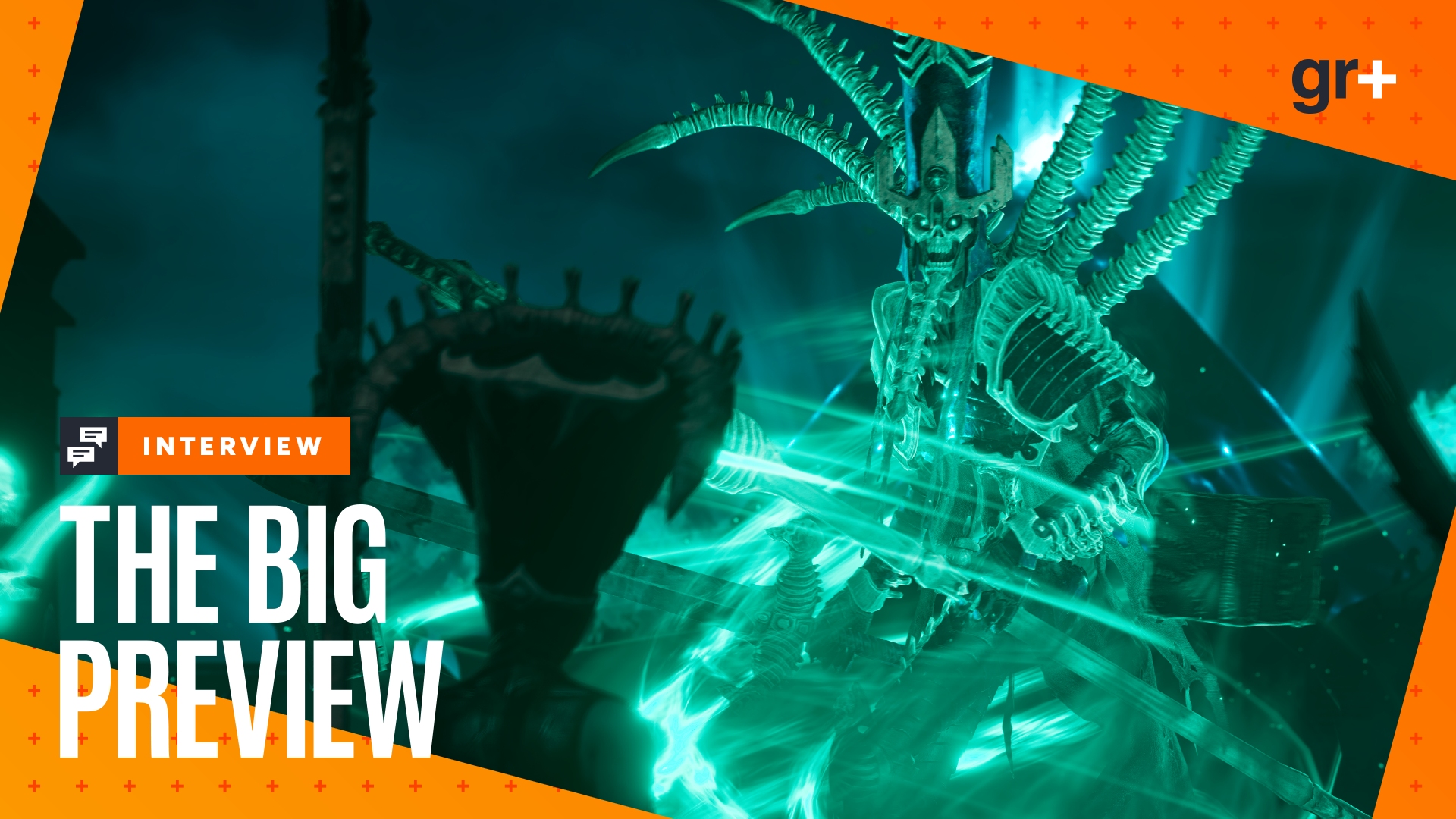 A ghostly green Nagash rising in front of the Black Pyramid in Total War: Warhammer 3 DLC Lords of the End Times