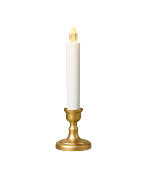 Antique Aged Brass Lit Candle