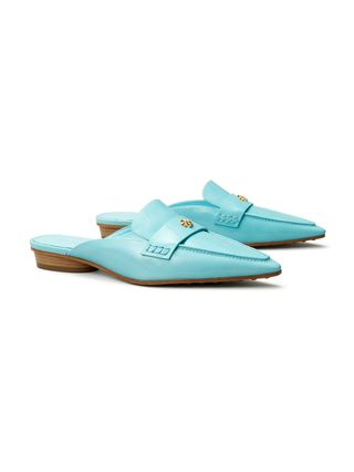 Teal Tory Burch backless loafers