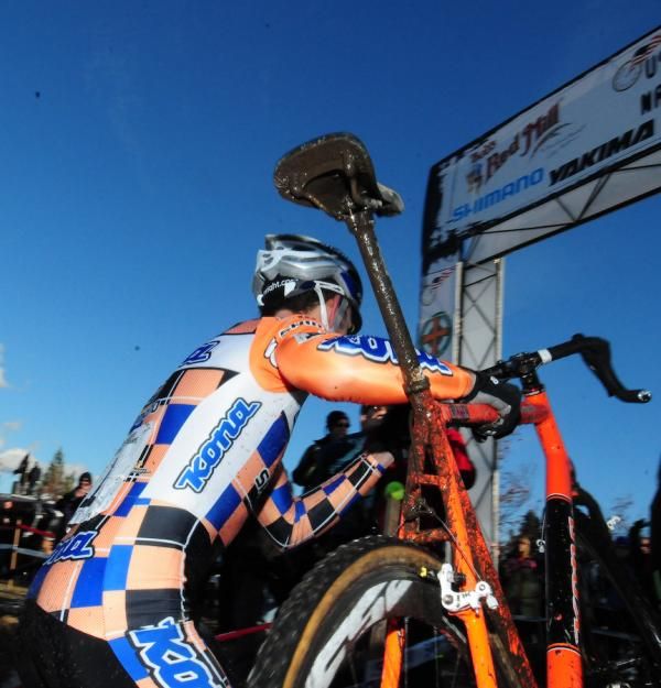 Barry Wicks (Kona) taking the steps three at a time.