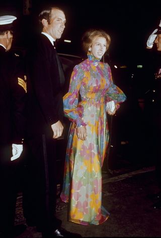 Princess Anne With Mark Phillips Arriving For A Film Premiere In London - Possibly The Royal Film Performance At The Odeon Leicester Square On 26th March 1973