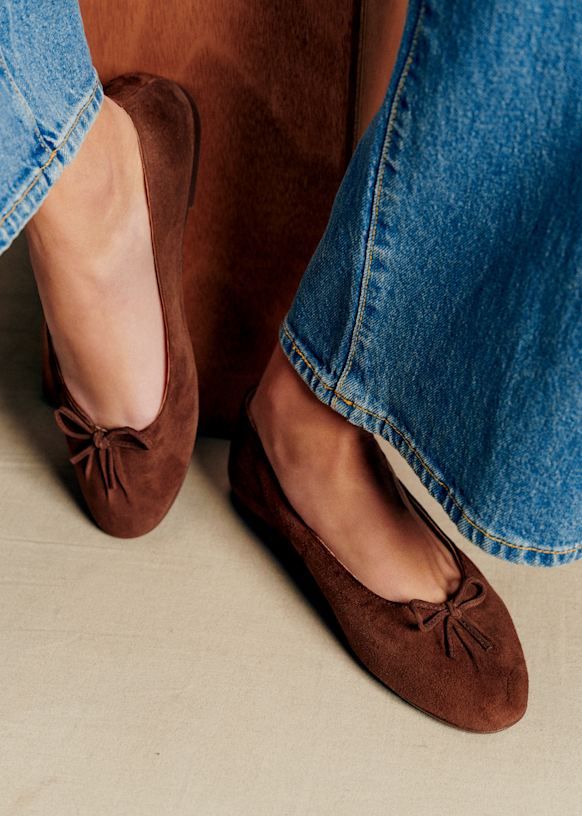 Agathe Low Ballerinas - Mocha - Goat Leather - Sézane