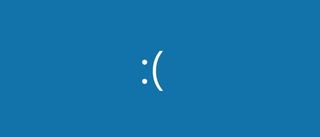 Frowning emoji on blue background