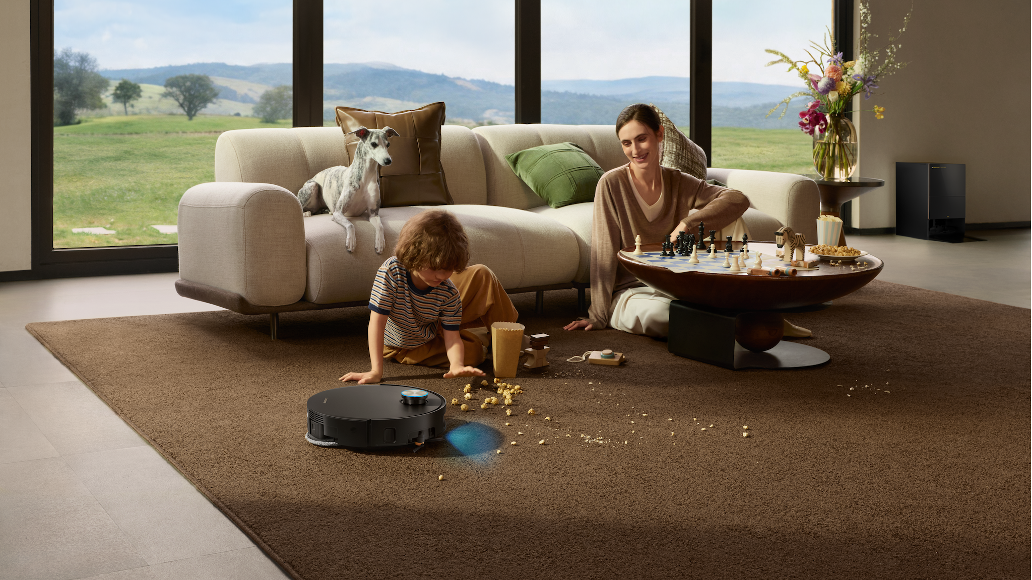 Promotional image showing the Dreame X60 Pro Ultra Complete in action