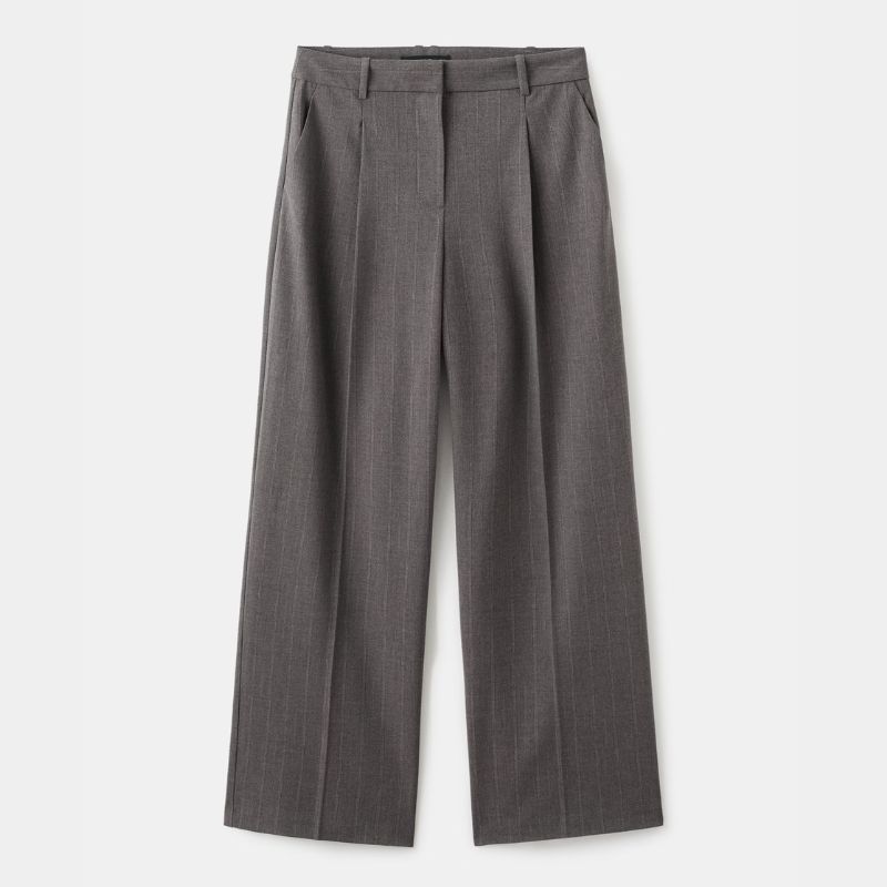 grey wide leg suit trousers from Mango