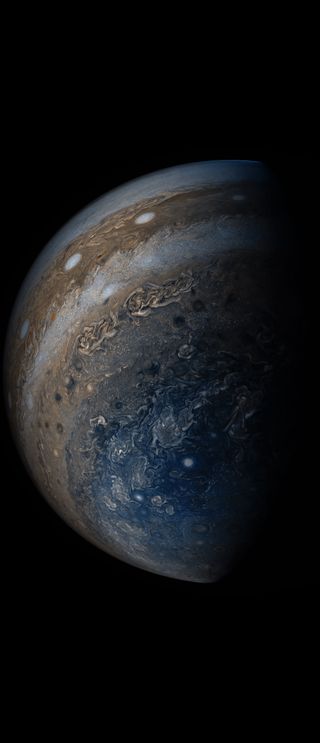 Jupiter's South Pole region by Juno JunoCam