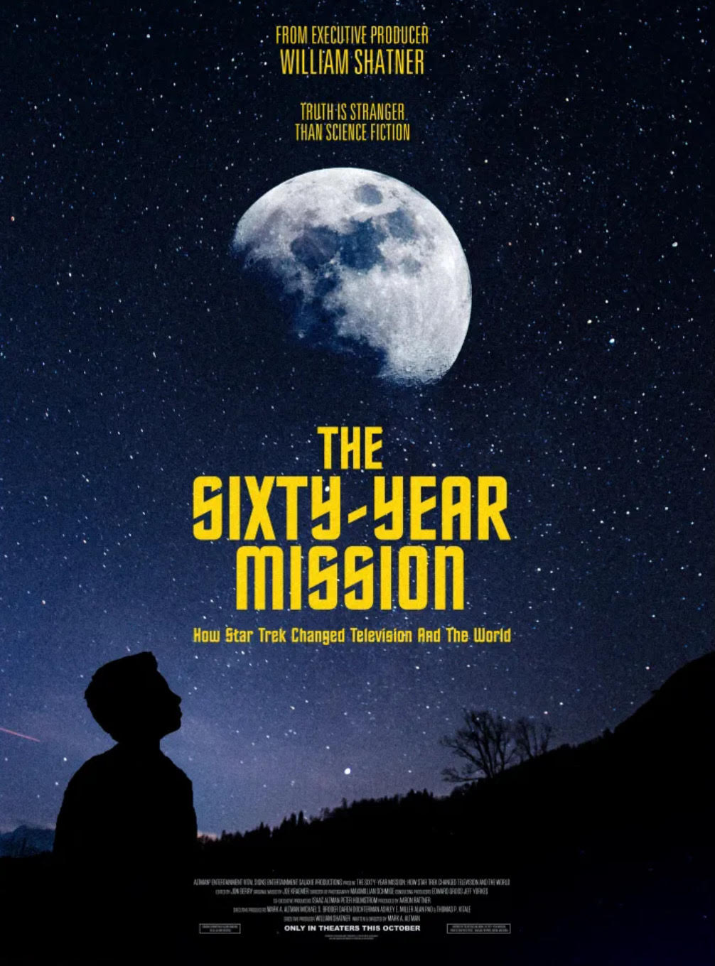 a night sky image as the backdrop of a sci-fi documentary poster