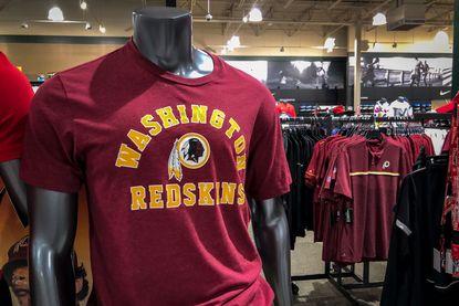 Washington Redskins merchandise.