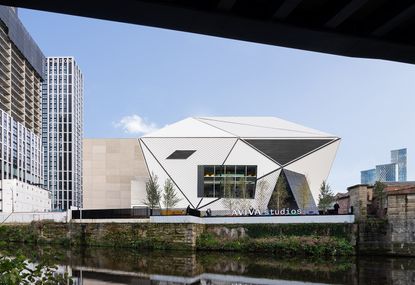 exterior of Aviva Studios, the new home of Factory International in Manchester theatre