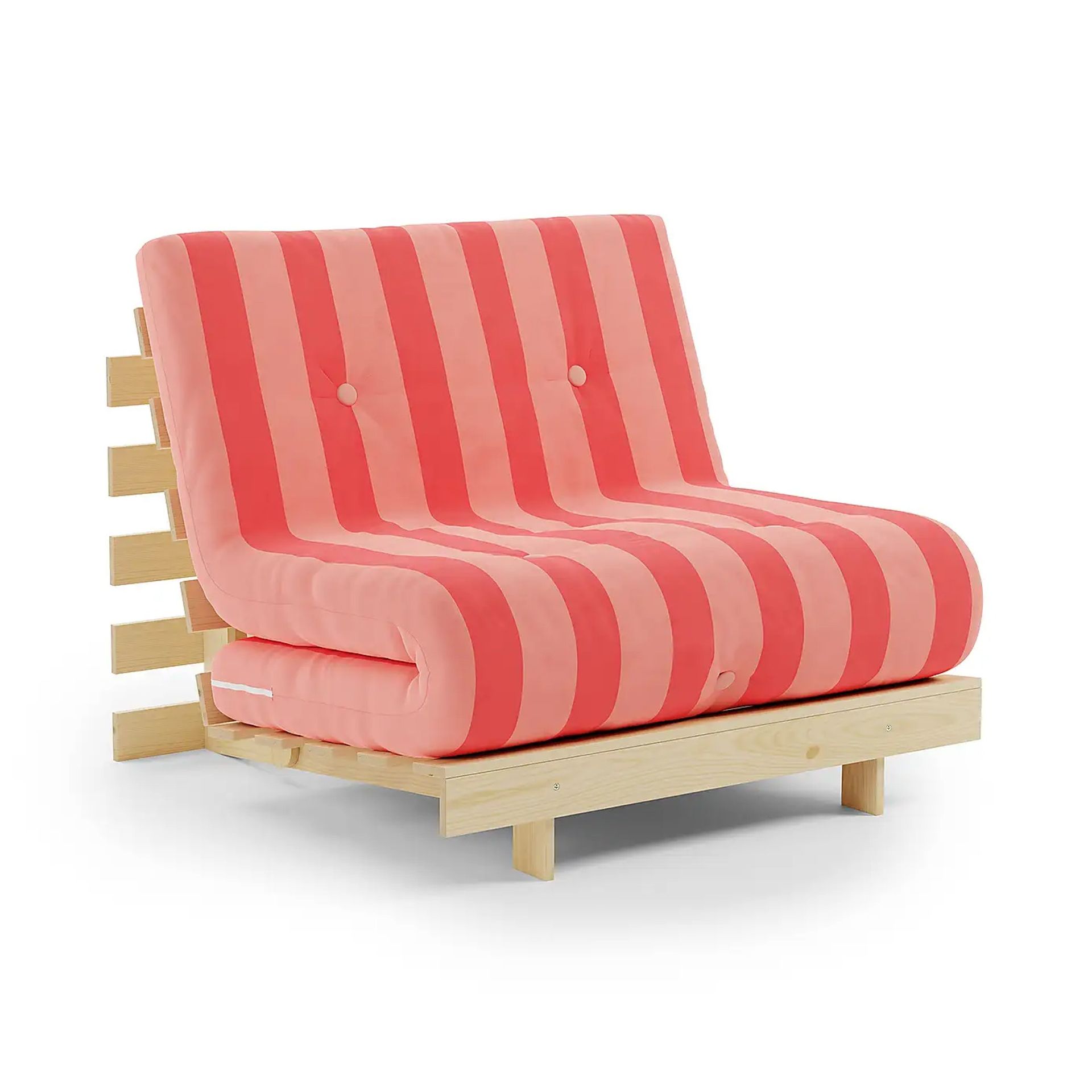 Dunelm Mito Single Futon Stripe Pink