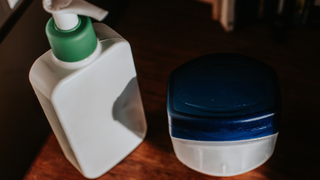 Vaseline and facial cleanser on a table