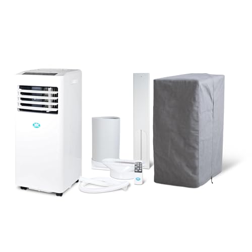 Prem-I-Air 4-In-1 Portable Air Conditioner 8000 Btu With Remote Control, 24 Hour Timer, Two Window Venting Kits. Dehumidifier. Powerful Rapid Cooling, Cooler Unit, Class a Energy Efficiency Rating