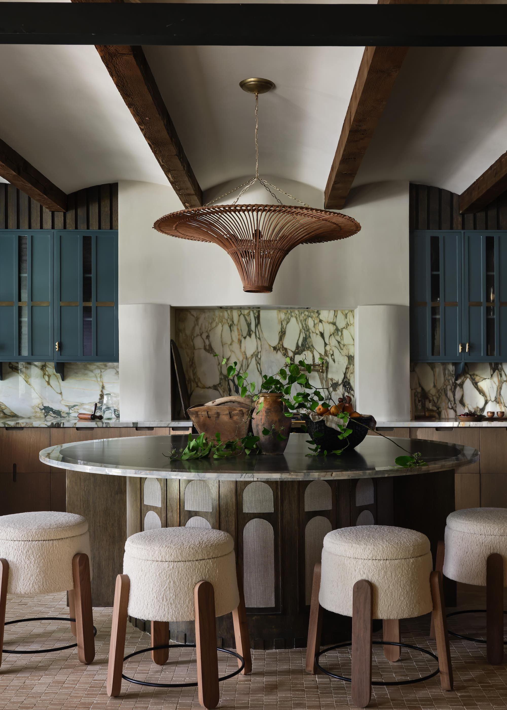 kitchen with round island