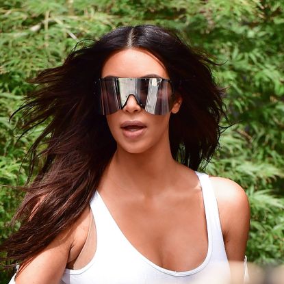 Kim Kardashian wearing big sunglasses