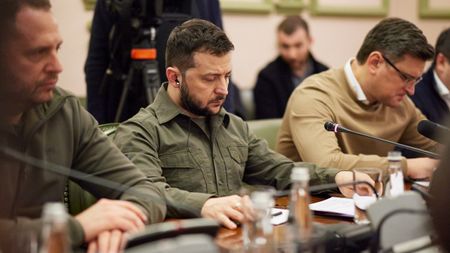 Volodymyr Zelenskyy during talks with UN General Secretary António Guterres