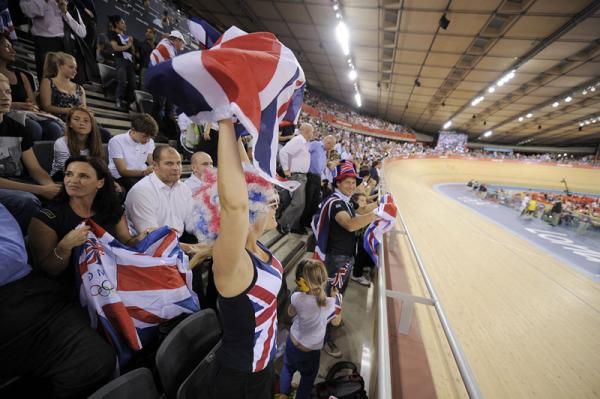 Union Jacks were everywhere at the velodrome on Thursday night