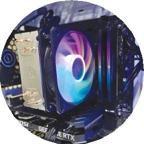 CyberPowerPC Infinity X145 Elite's elegant air cooler and fan