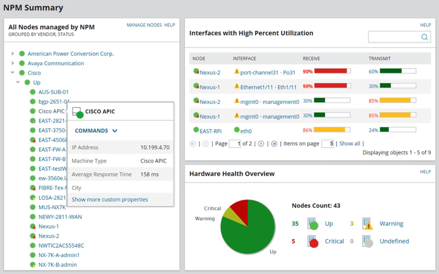 SolarWinds NPM in use (September 2025).