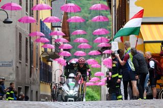 PASSO BROCON ITALY MAY 22 Georg Steinhauser of Germany and Team EF Education EasyPost competes in the breakaway during the 107th Giro dItalia 2024 Stage 17 a 159km stage from Selva di Val Gardena to Passo Brocon 1604m UCIWT on May 22 2024 in Passo Brocon Italy Photo by Dario BelingheriGetty Images