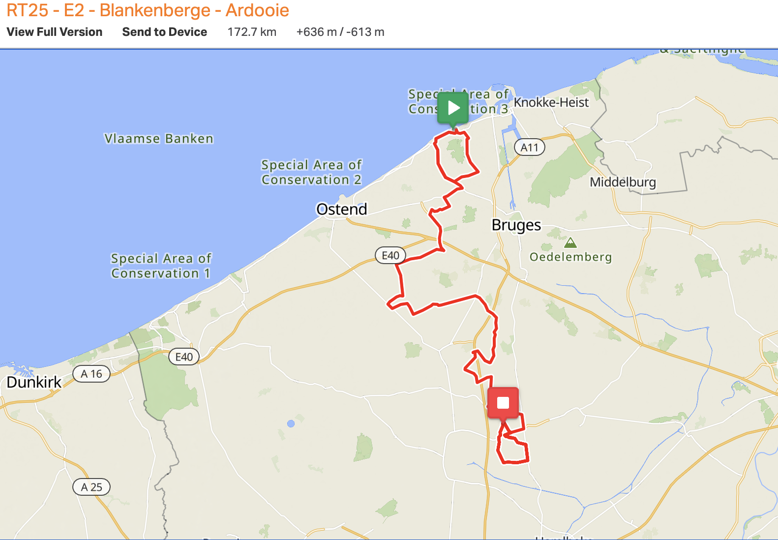 Stage 2 route map for 2025 Renewi Tour
