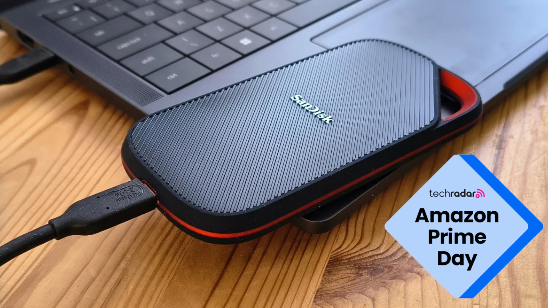 The SanDisk Extreme Pro during our testing with a laptop