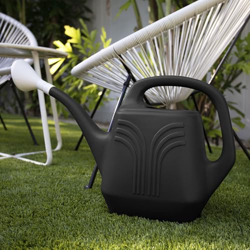 Bloem Promo 2 Gallon (256 Fl Oz) Black Resin Watering Can for Indoor and Outdoor Use