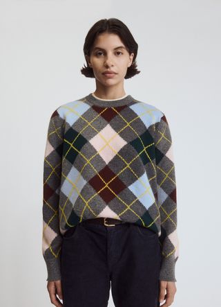 Ava Argyle Crewneck in Multi