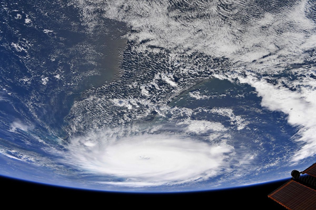 NASA astronaut Christina Koch of the Expedition 60 crew snapped this photo, one in a series, from the International Space Station on Sept. 2, 2019 as the storm battered the northern Bahamas.
