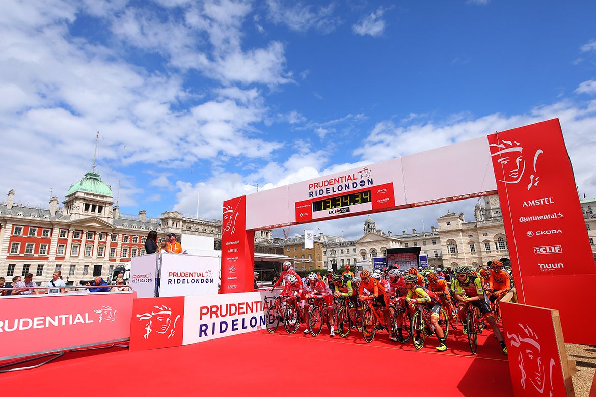 The start line of the 2017 RideLondon Classic