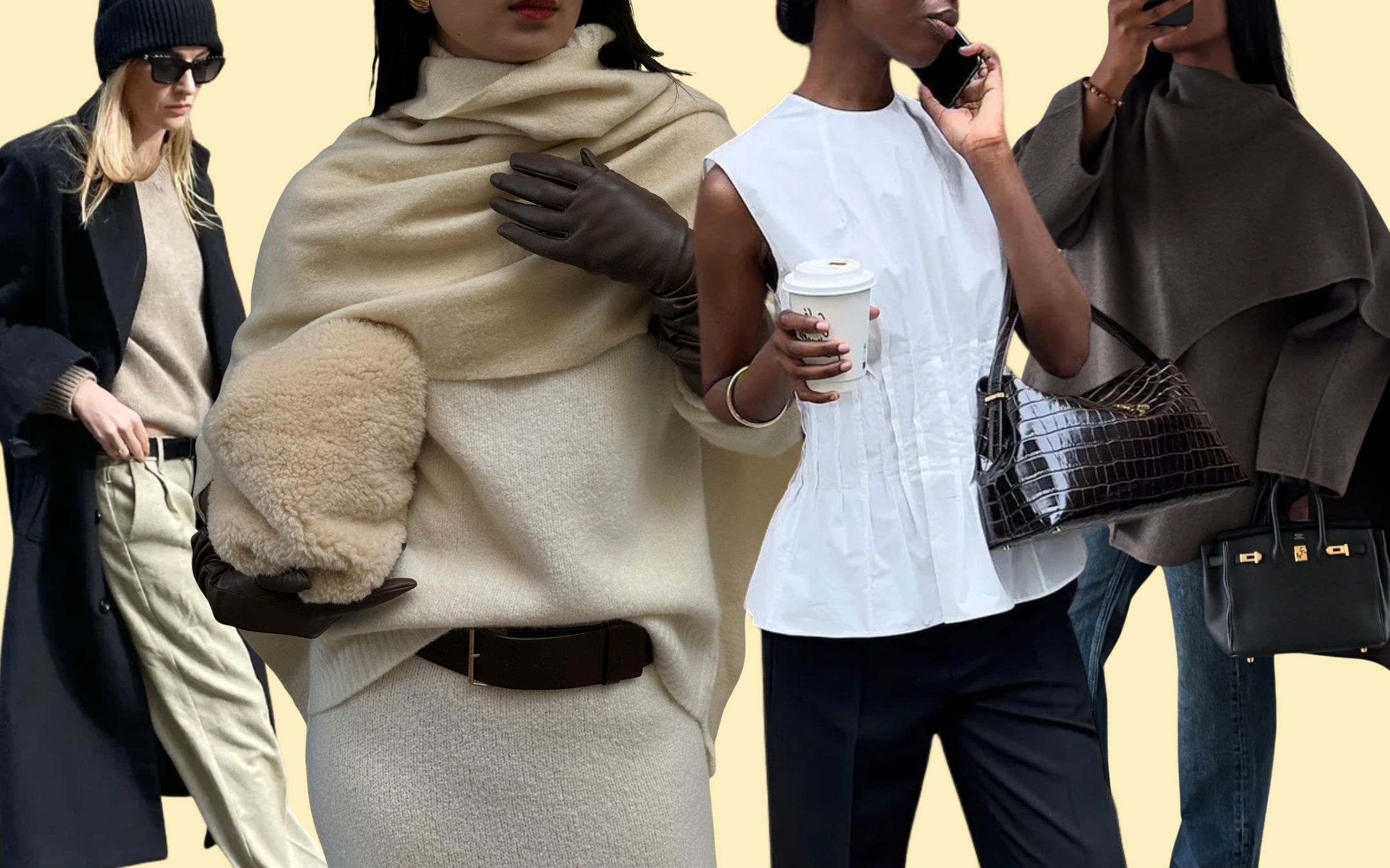 Collage of classic outfit pics