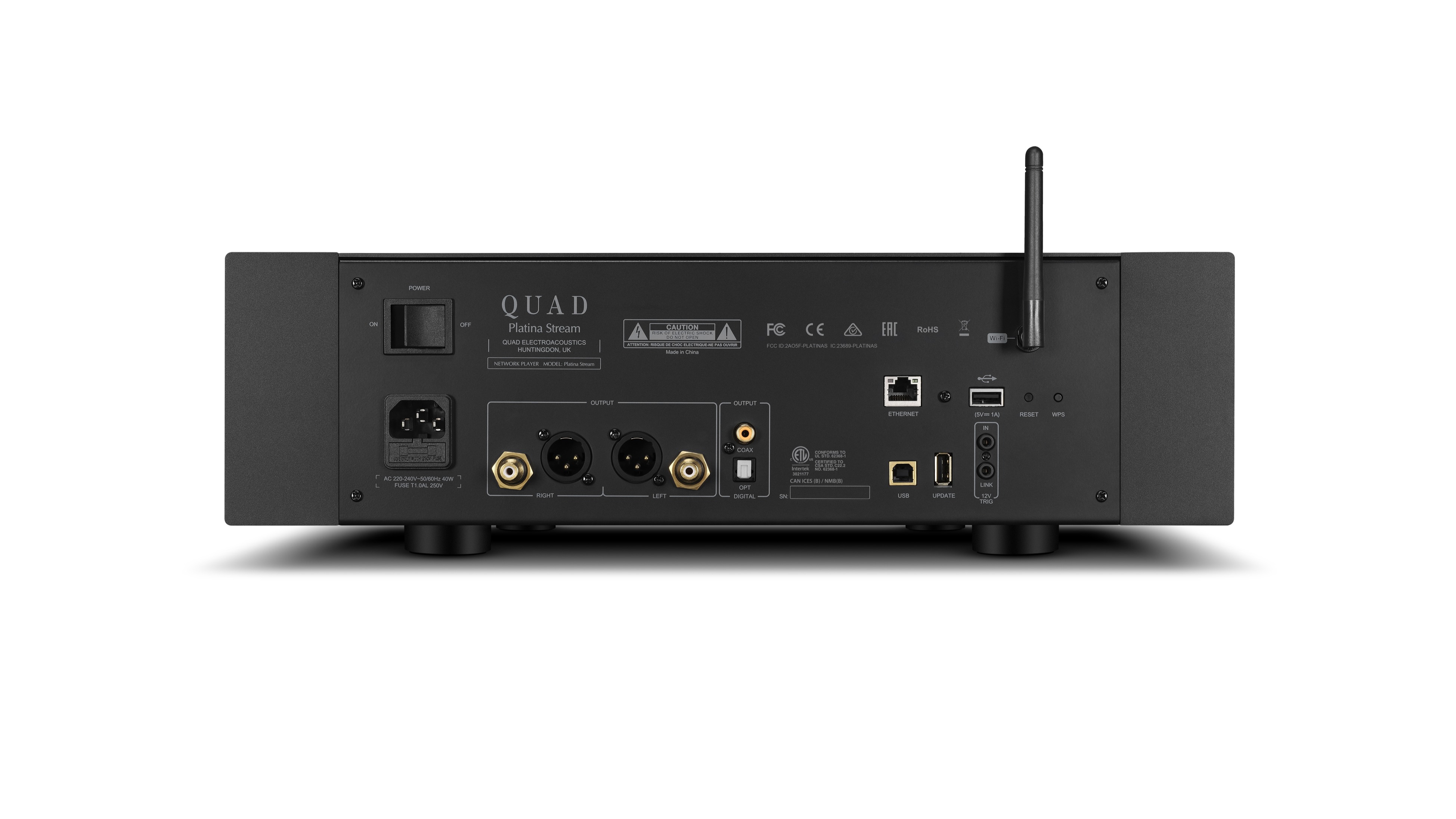 Quad Platina Stream music streamer back panel shot