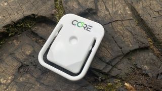 Core Sensor lying on a tree stump