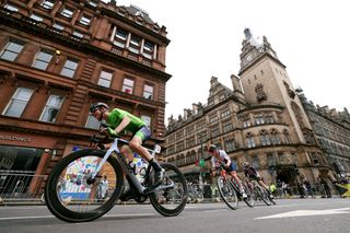 GLASGOW SCOTLAND AUGUST 05 Jakob Omrzel of Slovenia competes during the mens junior road race at the 96th UCI Glasgow 2023 Cycling World Championships Day 3 1277km course in Glasgow UCIWWT on August 05 2023 in Glasgow Scotland Photo by Dean MouhtaropoulosGetty Images