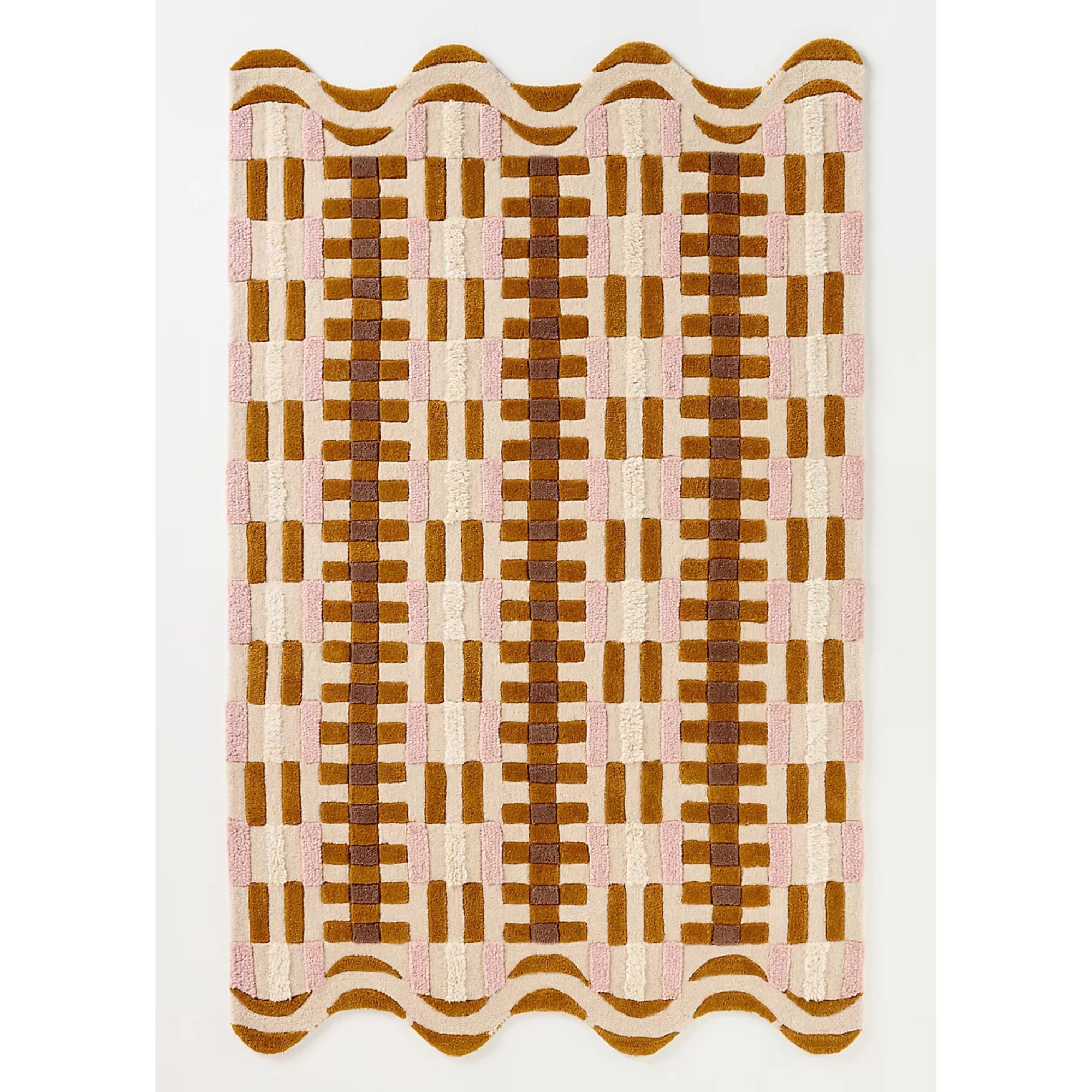 Colorful rug with wavy edges