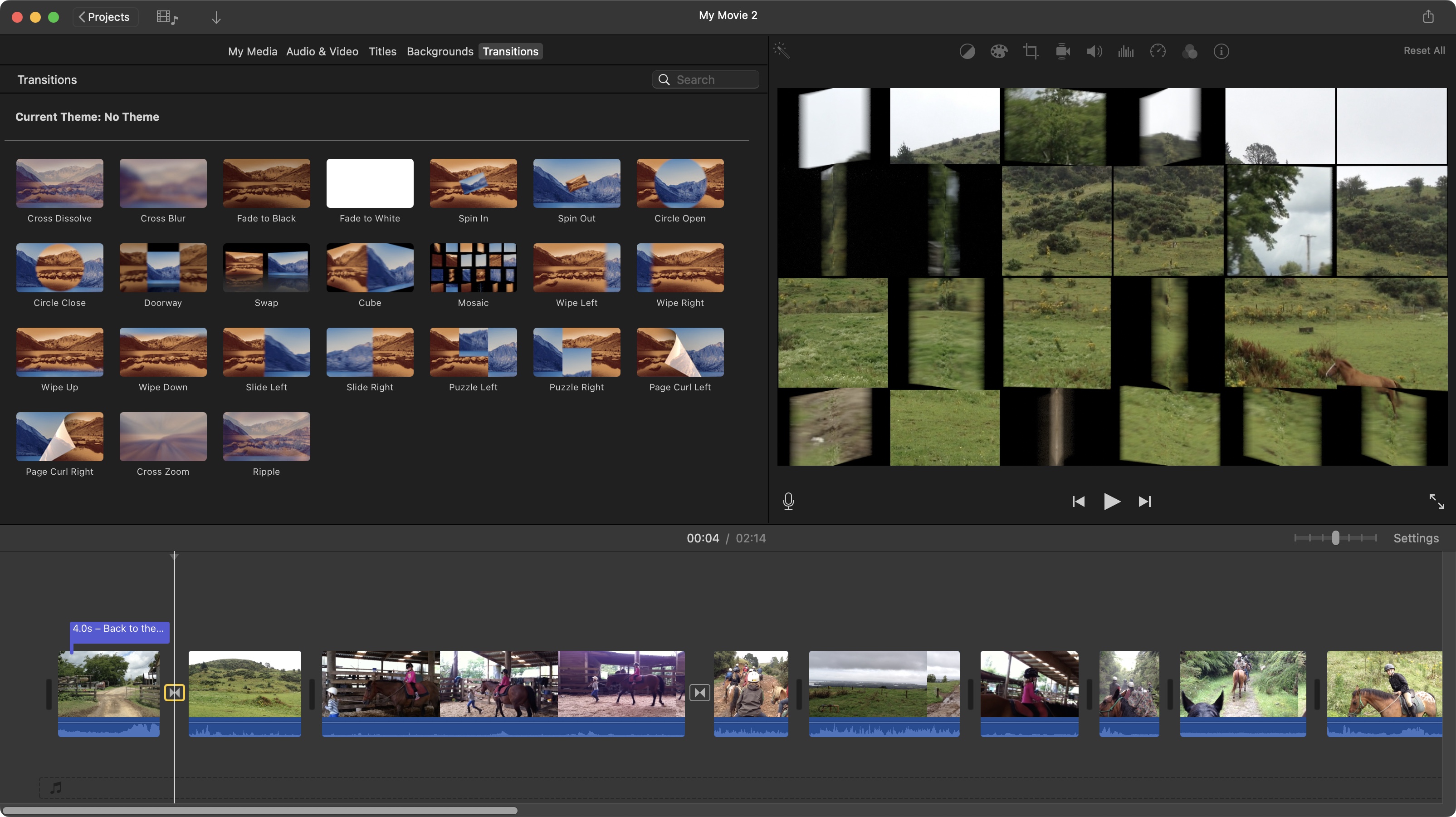 Step by Step screenshot for iMovie tutorial