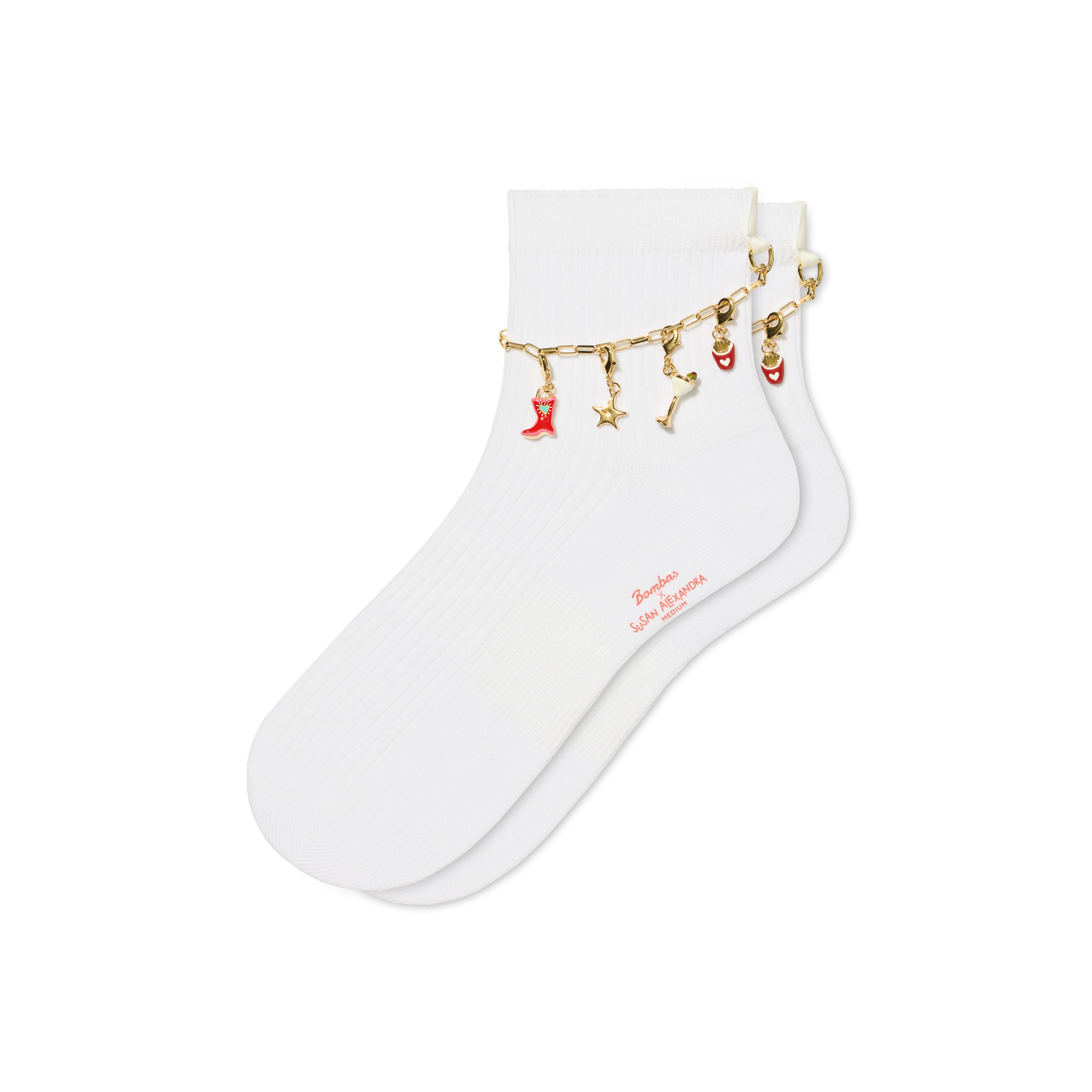 Bombas X Susan Alexandra Charms and Anklet Quarter Socks