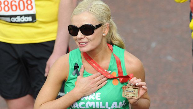 LONDON, UNITED KINGDOM - APRIL 21: Katherine Jenkins finishes the 2013 Virgin London Marathon on April 21, 2013 in London, England. (Photo by Stuart C. Wilson/Getty Images)