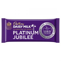 Cadbury Dairy Milk Chocolate Bar 360gEnjoy the smooth richness of classic Cadbury Dairy Milk chocolate, with a stunning regal twist. Featuring the Queen's Platinum Jubilee emblem, this limited edition is the perfect way to celebrate this momentous year.